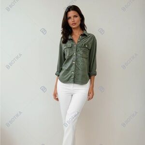 Women's Green Button-Up Jacket